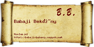 Babaji Bekény névjegykártya