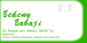 bekeny babaji business card